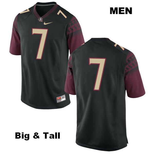 Men's NCAA Nike Florida State Seminoles #7 Ermon Lane College Big & Tall No Name Black Stitched Authentic Football Jersey RKH3069BG